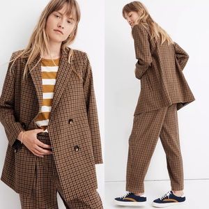 Madewell Caldwell Double-Breasted Blazer in Desert Check